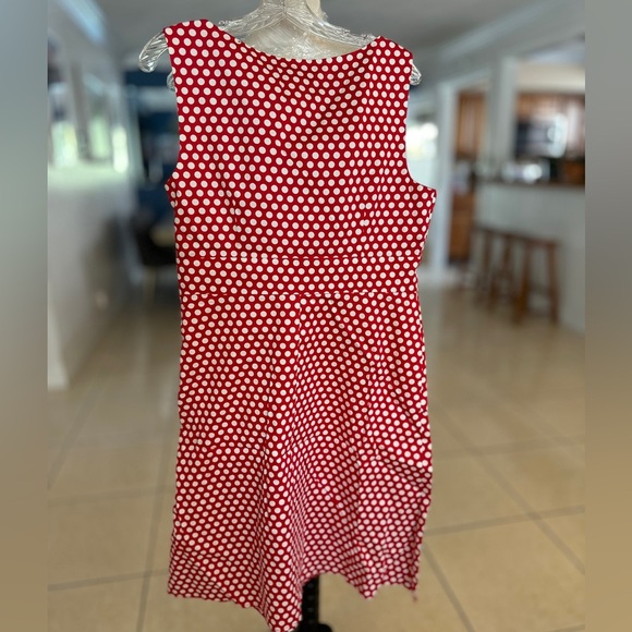 Spense Red and White Sleeveless V-Neck Sundress - Picture 2 of 3